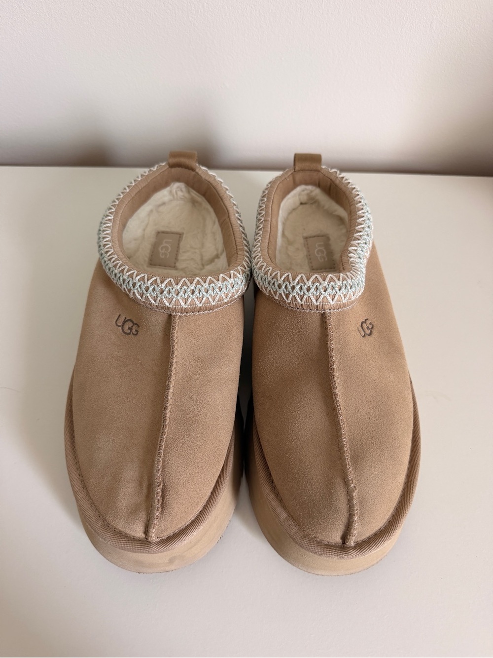 UGG Chestnut Tan Suede Sheepskin Lined Slip-On Clog